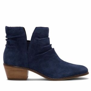 Cole Haan Blue Suede Slouch Alayna Ankle Boots